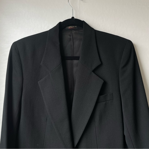 Vintage Hunter’s Glen Black Classic Single Button Blazer Suit Jacket Size 10 - Picture 2 of 16